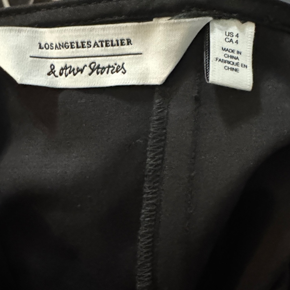 & Other Stories Black Ruffle Off the Shoulder Women’s Midi Dress Sz. 4 - Picture 7 of 8